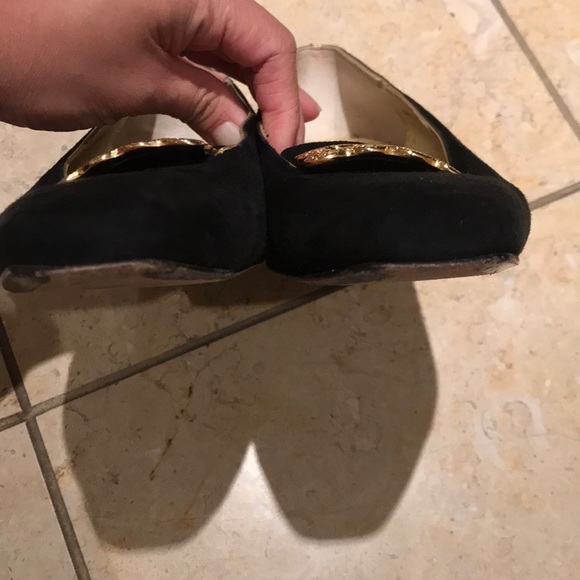 Bruno Magali suede black flats golden buckles - Picture 4 of 13